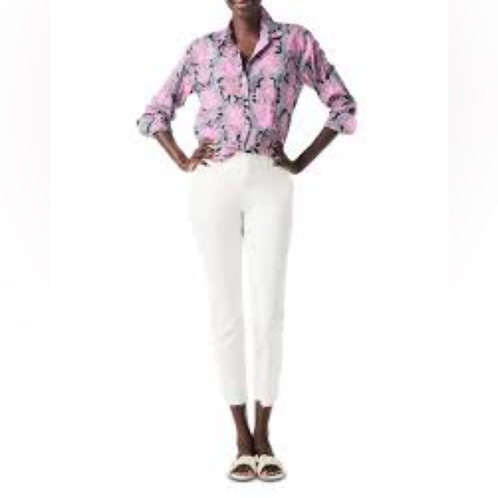 NIC+ZOE Petal Patch Printed Button Front Shirt~NWT~size XS